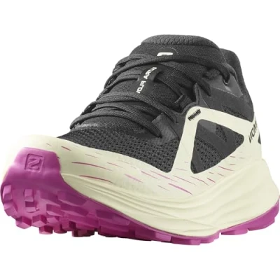 Image of Salomon Ultra FLOW Trail running shoes, Women&#039;s, Size: 4, Black/transparent yellow/rose violet Textile/synthetics