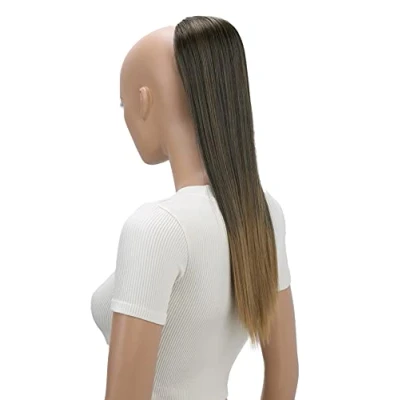 Image of CAISHA 22&quot; Hairpiece Ponytail Extension Heat Resistant Synthetic Fiber Straigth Brown Mix PH524