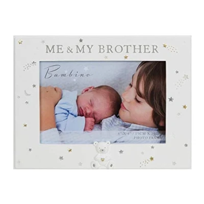Image of Bambino Me and My Brother Photo Frame With Raised Teddy Icon Resin Mould
