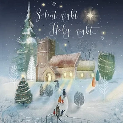 Image of the Great British Card Paper House Pack of 6 Artistic Charity Christmas Cards &#039;&#039;Silent Night&#039;&#039; Same Design, 146 x 8mm, Multi
