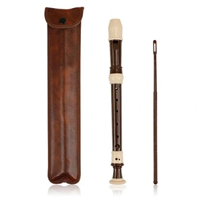 Image of Recorder 8 Hole Descant Flauta Soprano Professional Treble Flute Baroque Style C Key for Adults With Fingering Chart Instructions