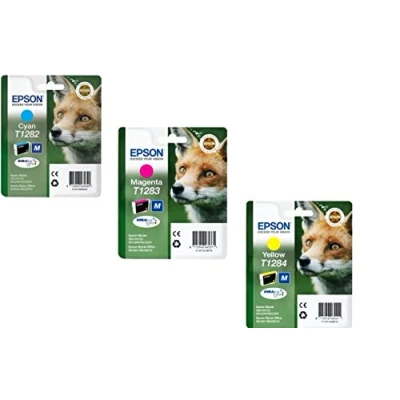 Image of Epson Toner Cartridge for T1282/T1283/T1284, Cyan/Magenta/Yellow (Pack of 3), Genuine