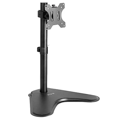 Image of VIVO Single 13 to 32 inch Monitor Desk Stand, Freestanding VESA Steel Mount Base, Adjustable Height, Tilt, Swivel, Rotation, Black STAND V001H