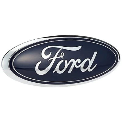 Image of Ford AA8Z 9942528 A Nameplate DARK BLUE, 9 x 3.5 INCHES