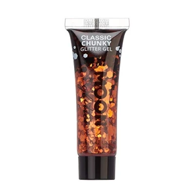 Image of Classic Chunky Face &amp; Body Glitter Gel by Moon Copper Bronze Cosmetic Festival Paint for Face, Body, Hair, Nails 12ml