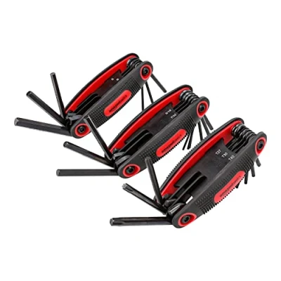Image of Amazon Basics Folding Hex Key Set 3 Pack, Metric/SAE/TORX