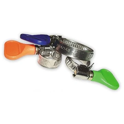 Image of 10 x Stainless Steel Hose Clips Pipe Clamps 30 45mm Butterfly No Screwdriver Need