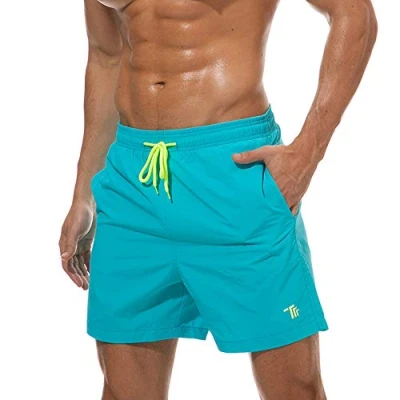 Image of donhobo Men&#039;s Swim Trunks Board Shorts Beach Pants Swimming Waterproof Quick Dry Surfing Boardshorts(Sky Blue,S)