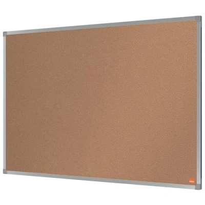Image of Nobo Cork Noticeboard, 900 x 600 mm, Aluminium Trim, Corner Wall Mounting, Essence Range, Light Brown, 1903960