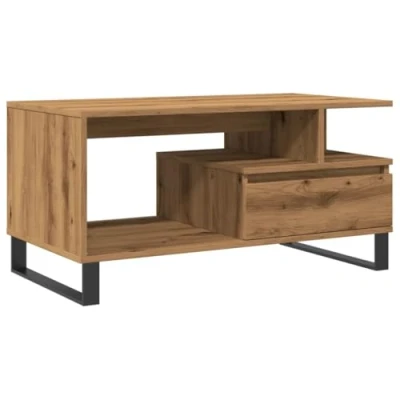 Image of vidaXL artisan oak coffee table engineered wood side/end for living room
