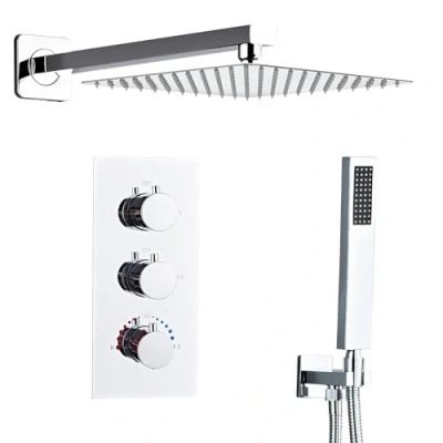 Image of Sanitemodar Chrome Concealed Shower Set Thermostatic, Brass Mixer with 30 x cm Head, Built in Kit Hand