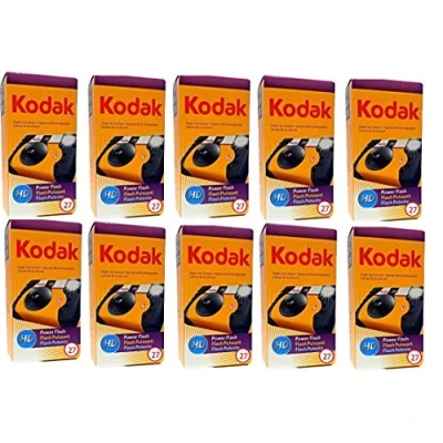 Image of 10 Kodak HD Power Flash One Time Use 35mm Disposable Camera 27exp