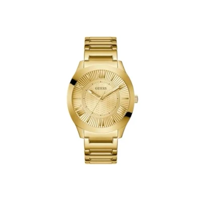 Image of GUESS Mens Gold Tone Analog Watch (Model: GW0727G1), Gold, Modern
