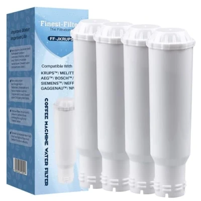 Image of Coffee Machine Water Filter Compatible with Krups F088; Caffeo CI, Melitta 192830 Pro Aqua; Nivona NIRF700; Barista; Bosch TCZ6003; AEG AEL01 Replacement Filters (4 Pack)