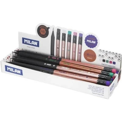Image of MILAN Display Box 24 HB Graphite Pencils with Rubber, Copper Series, 71421724