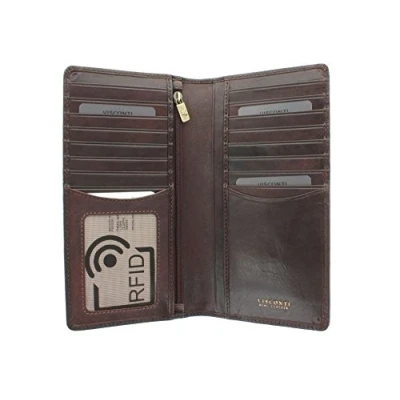 Image of VISCONTI Tuscany Collection Carrara Leather Jacket Wallet RFID Protection TSC45 Brown
