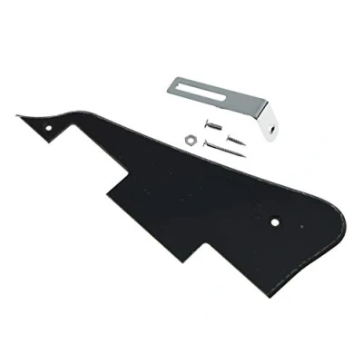 Image of KAISH Single Black 1 Ply LP Guitar Pickguard with Chrome Bracket for Epiphone Les Paul