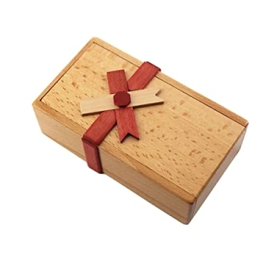 Image of Wooden Magic Puzzles Box Puzzle with Hidden Compartments for Adults Impossible Brain Teaser Medifier Intelligence Challenge Secret Surprise Birthday Gift Girlfriend Puzzling Boxes Hide Money