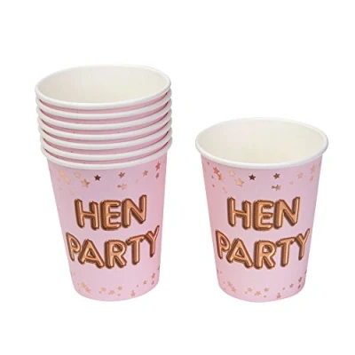 Image of Neviti 773512 Glitz and Glamour Hen Party Paper Cups, Pink/Rose Gold