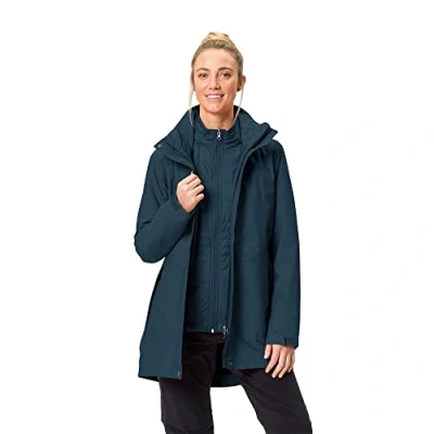 Image of VAUDE Women&#039;s Idris 3 in 1 Parka III Double Jacket, Dark Sea, 38