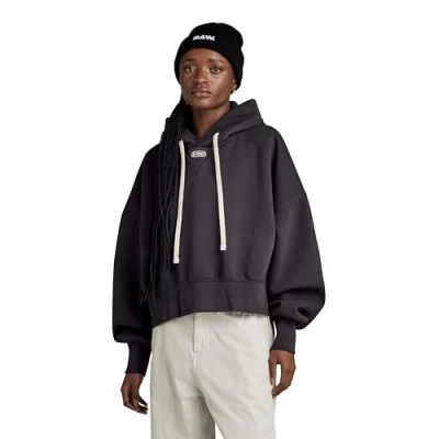 Image of G STAR RAW Women&#039;s Oversized Cropped Hoodie, Grey (shadow D24236 D425 992), L