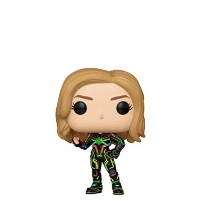 Image of Funko POP! Vinyl Bobble Captain Marvel With Neon Suit Collectable Figure Gift Idea Official Merchandise Toys for Kids &amp; Adults Movies Fans Model Collectors and Display