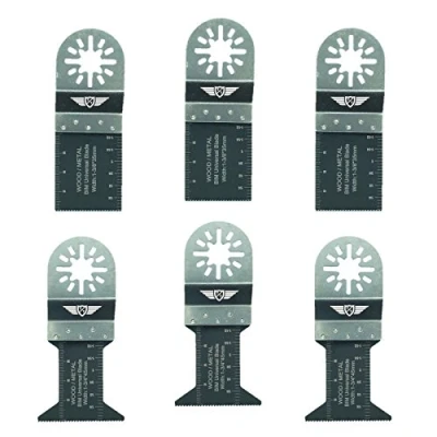 Image of 6 x TopsTools UNK6BMX Bi Metal Blades Compatible with Bosch Fein (Non StarLock) Makita Milwaukee Einhell Ergotools Hitachi Parkside Ryobi Worx Workzone Multi Tool Accessories