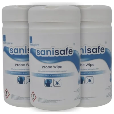 Image of 3 X Sanisafe Food Probe Wipes 200 Sheets Anti Bacterial, Disinfectant