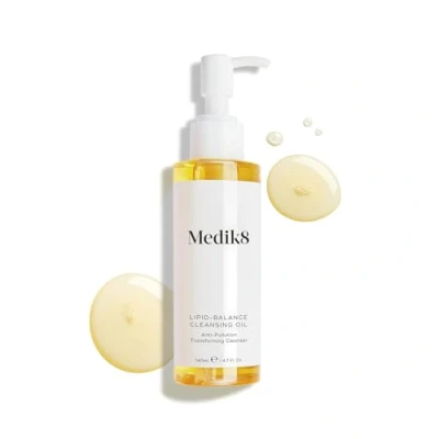 Image of Medik8 Lipid Balance Cleansing Oil Makeup Dissolving Transforming Cleanser Removes Impurities, Sunscreen &amp; Waterproof Nourishes Balances Skin All Types 140ml