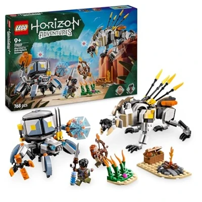 Image of LEGO Horizon Adventures Aloy &amp; Varl vs. Shell Walker Sawtooth Building Toy Set with Machine Monsters and Minifigures, Creative Gift for 9+ Year Old Boys, Girls Gamers 77037