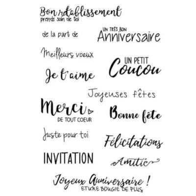 Image of Words Clear Stamps for Card Making,11x16cm French Word Transparent Silicone Stamp Seal Scrapbooking Photo Album Decorative Style A