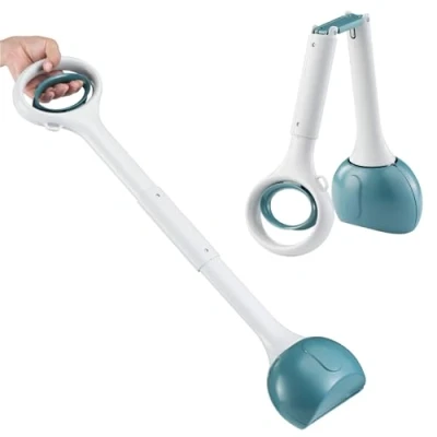 Image of Navaris Dog Pooper Scooper S Cat, Horse Poop Scoop w/Dense Closure &amp; Smooth Button Ideal for Dogs Cats Long Handled Durable Garden Poo Picker Upper Deep Green, Small