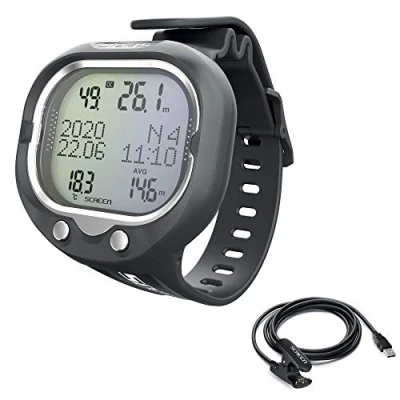 Image of SEAC Screen, Scuba Wrist Dive Computer for 1 or 2 mixes and Freediving mode, black/white + USB