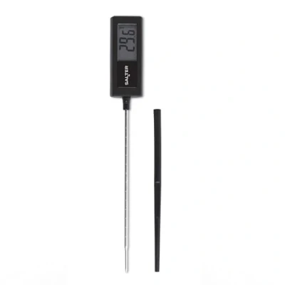 Image of Salter Precision Meat Thermometer 180mm Extended Probe &amp; Cover, Quick Accurate Reading, Celsius Fahrenheit, Digital Display, Perfect for Kitchen, BBQ, Sunday Roast, Air Frying, Milk, SA00634FEU12