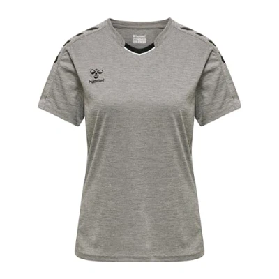 Image of hummel Women&#039;s Hmlcore Xk Poly Jersey S/S T Shirt (Pack of 1) Grey Melange
