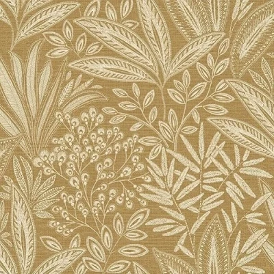 Image of CROWN Sahara Leaf Ochre Wallpaper M1781