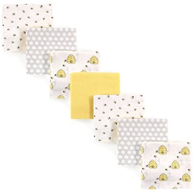 Image of Hudson Baby Unisex Cotton Flannel Receiving Blankets, 7 Pack, Bee, One Size