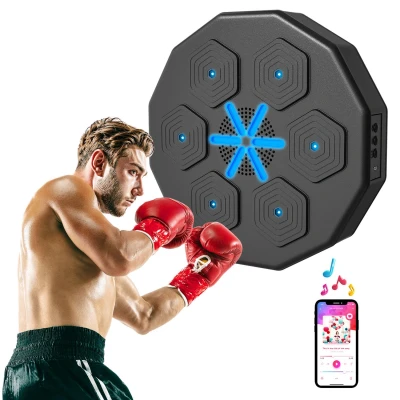 Image of SPORTNOW Music Boxing Machine with Bluetooth Connection, LED Light Smart Wall Mounted for Punching Beat Training Stress Relief