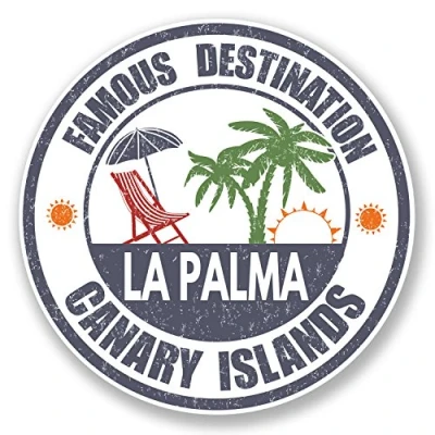 Image of 2 x 10cm La Palma Vinyl Sticker Luggage Travel Tag Spain Canary Islands #6731 (10cm 10cm)