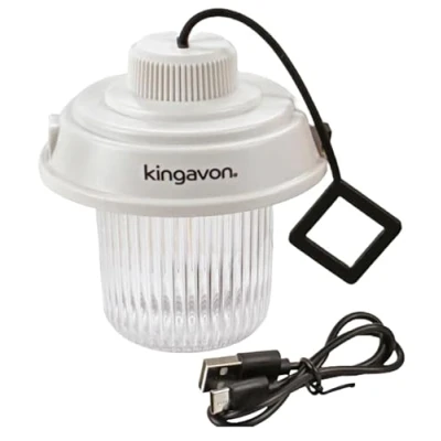Image of Rechargeable LED Camping Lantern Portable Outdoor Lamp with 3 Light Modes Durable ABS Construction Compact &amp; Lightweight for Hiking Fishing Garden Lighting
