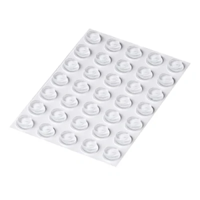 Image of Happy Bananas Clear Self Adhesive Flat Topped Bumper Pads Stops Rubber Feet for Furniture, Glass, Cabinets, Crafts 10mm x 4mm (35)