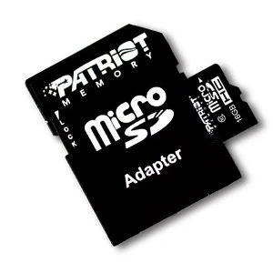 Image of Patriot Memory PSF16GMCSDHC10 16GB MicroSDHC Card, Class 10, 10MB/s Read, Write, Adapter