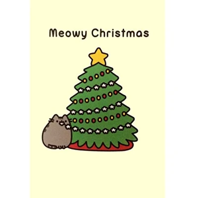Image of Pusheen the Cat Official Christmas Card (PUSHX4) Meowy Tree
