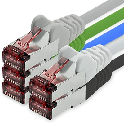 Image of 1CONN Cat6 Network Cable 5 X 2m Color 2 Ethernet Lan Sftp Pimf Patch 1000 Mbit s