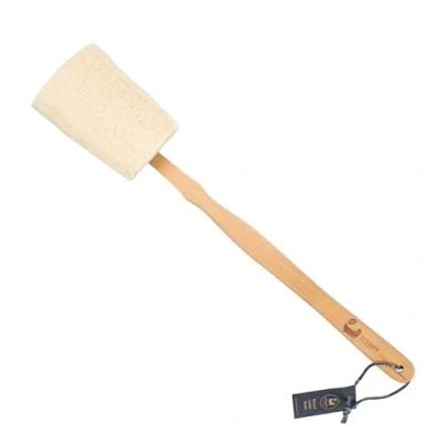 Image of Eco Bath London Natural Loofah Brush Premium Body with Handle, Exfoliating Shower Scrubber for Back