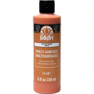 Image of Plaid PE4676 Folk Art Multi Surface Satin Acrylic Paint, Pure Orange, 8 oz.