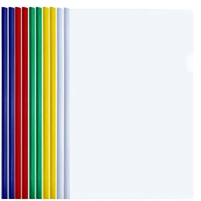 Image of 10pcs A4 Clear Clip Bar Files Report Project Presentation Slide Binder Folders