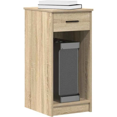 Image of vidaXL Computer Tower Stand with Drawer Sonoma Oak 35x45x77 cm