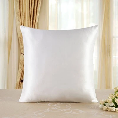 Image of townssilk Both Side 100% 19mm Silk Pillowcase 80x80cm Pillow Case Cushion Cover with Hidden Zipper Naturalwhite