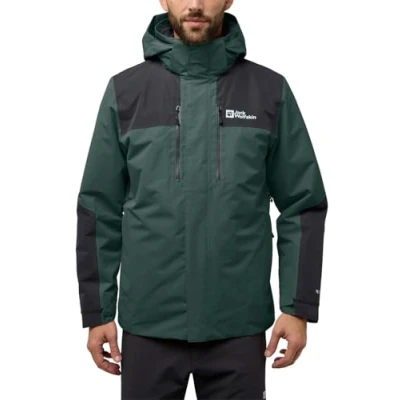 Image of Jack Wolfskin Men&#039;s Jasper 3in1 JKT M Jacket, Black Olive, S